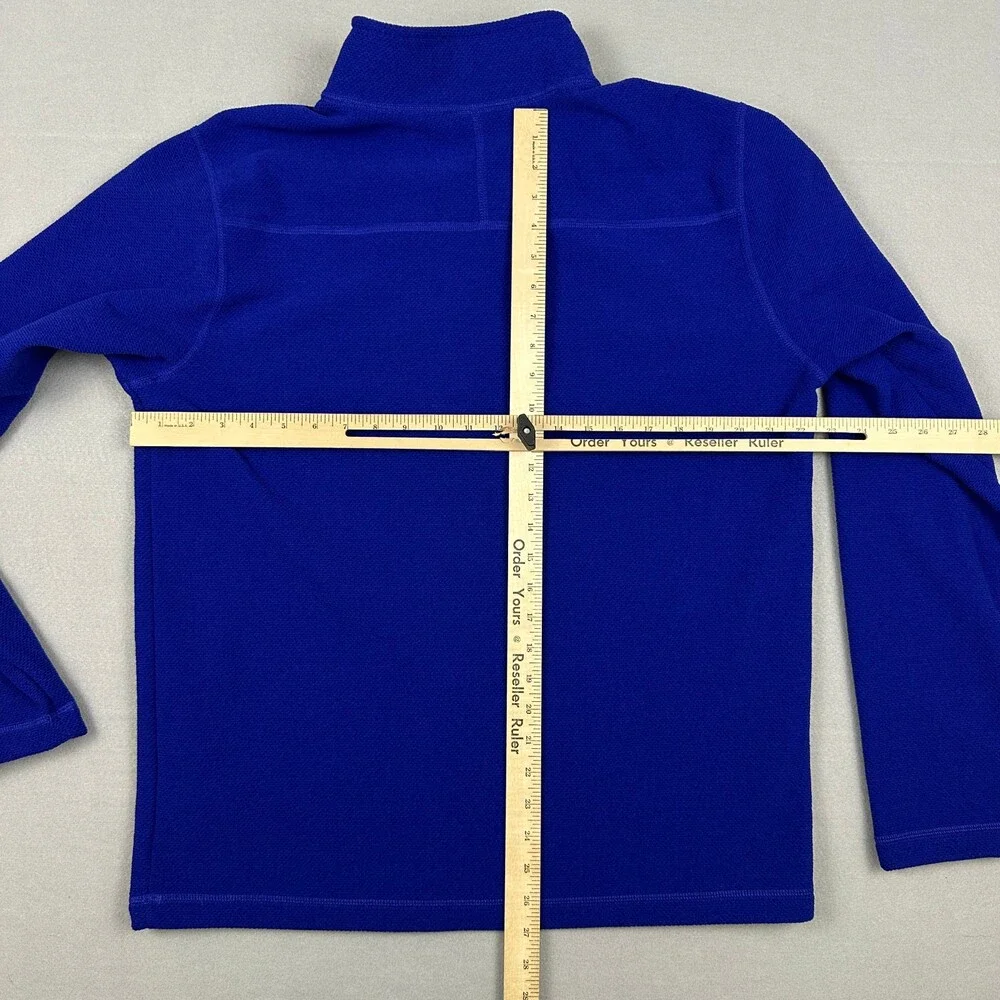 The North Face Jacket Men Large Blue Solid 1/4 Zip Fleece Outdoor Hiking L